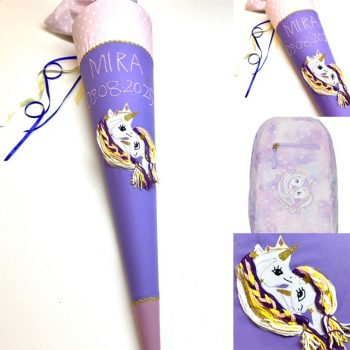 Schultüte mit Einhörnern passend zum Beckmann Schulranzen Unicorn Princess
