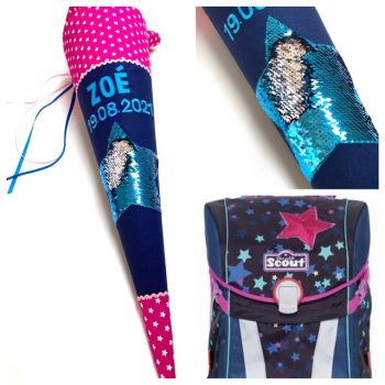 Schultüte mit Wendepailletten, Pailletten – Bild 5