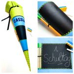 Schultüte Tafel, mit Kreide und Schwämmchen