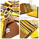 Adventskalender aus Stoff, Ocker Beige Goldgelb
