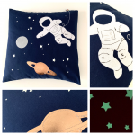 Kissen mit Weltallmotiv, Astronaut