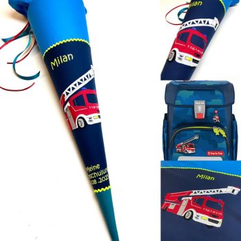 Schultüte mit Feuerwehr, Leiterfahrzeug, passend zum Step by Step Fire Engine Brandon
