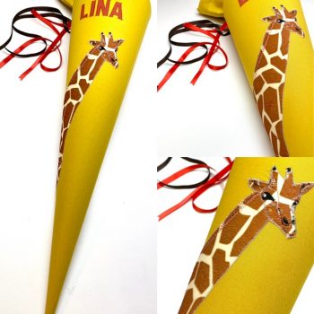 Schultüte mit Giraffe aus Stoff, Safari