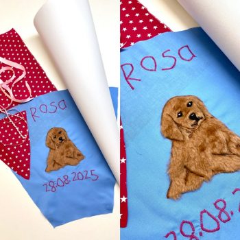 DIY Schultüte Nähset mit plüschigem Hund, Welpe