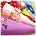 Schlichte Schultüten aus Stoff mit i-Tüpfelchen