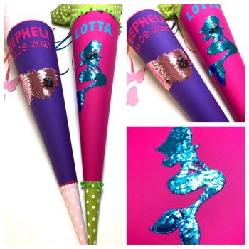 Schultüte aus Stoff Wendepailletten