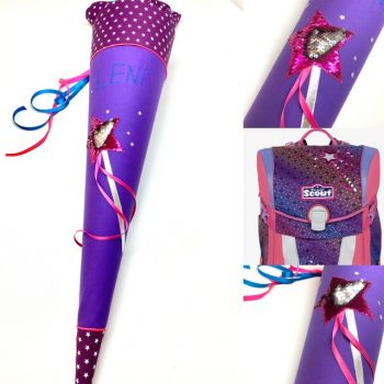 Schultüte mit Zauberstab aus Wendepailletten , passend zum Scout Magic Wand
