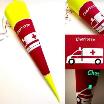Schultüte mit Krankenwagen, Notarzt
