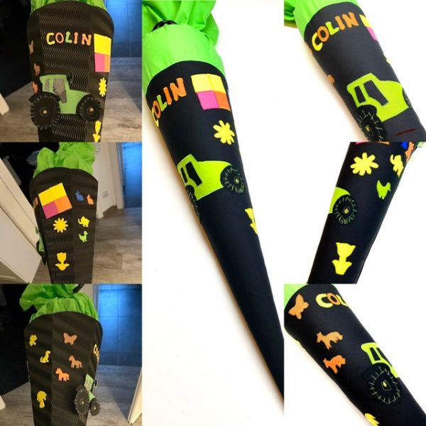 Schultüte Kopie Duplokat, Pappschultüte nachgenäht