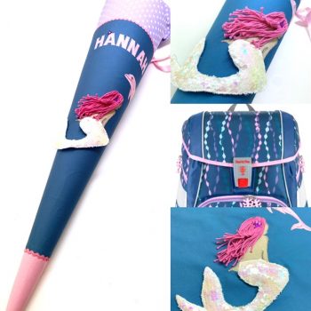 Schultüte mit 3D Meerjungfrau und Delphin, passend zum Step by Step Schulranzen Mermaid Bella