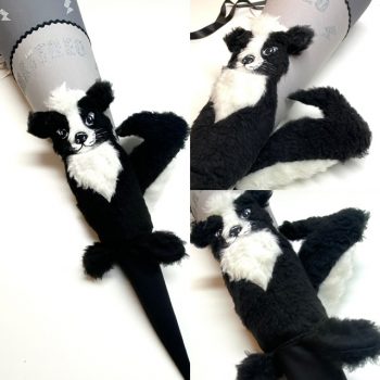 3D Schultüte mit flauschigem Stinktier