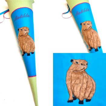 Schultüte aus Stoff mit Capybara, passend zum Der Die Das Schulranzen Paradise