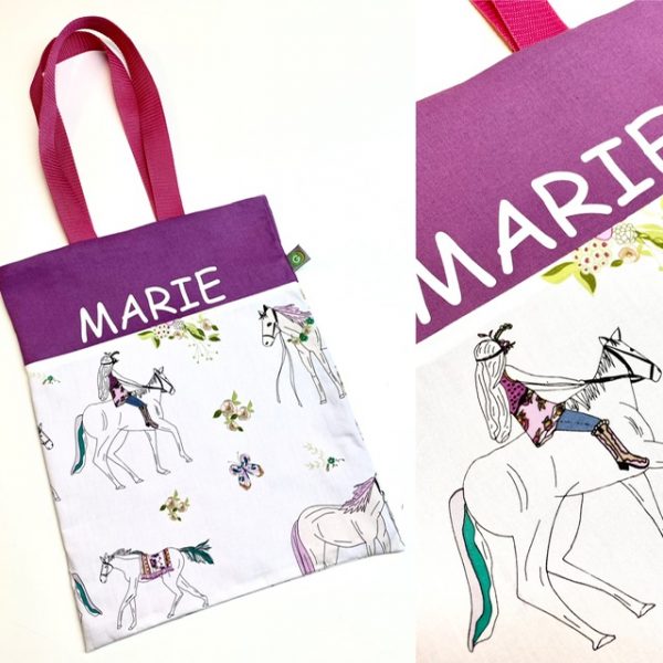 Beutel Tasche Pferdemotiv mit Namen
