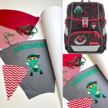 DIY Schultüte Nähset mit grünem Ninja