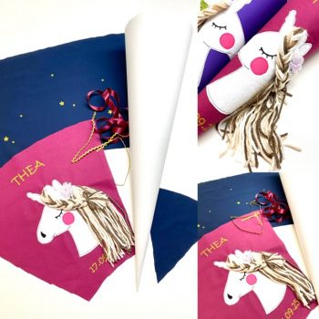 DIY Schultüte Nähset mit Einhorn, Wollmähne