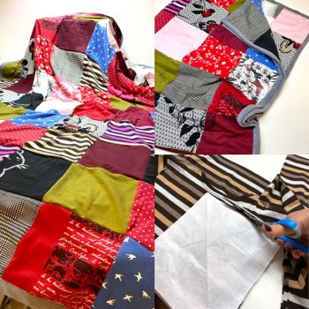 Aus Alt mach Neu, Patchworkdecke aus Kleidung eines verstorbenen Menschen, Memoryblanket