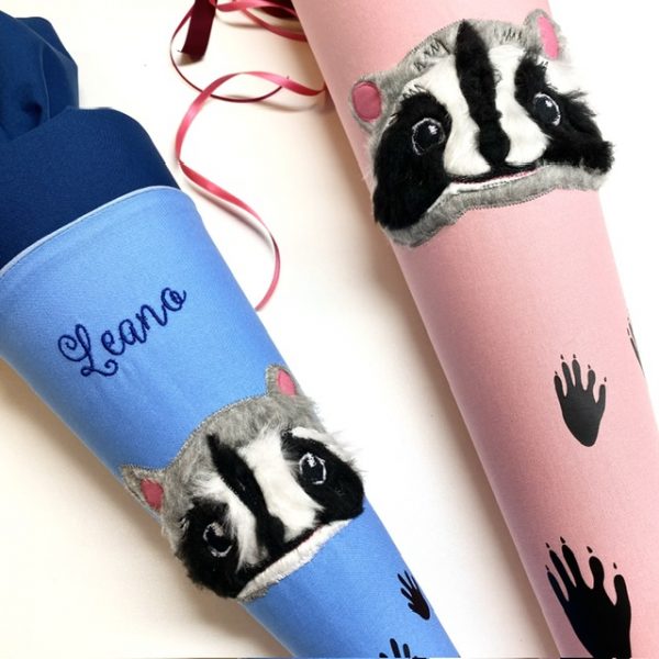 Schultüte mit Waschbär aus Fell, passend zum Ergobag PdadfindBär