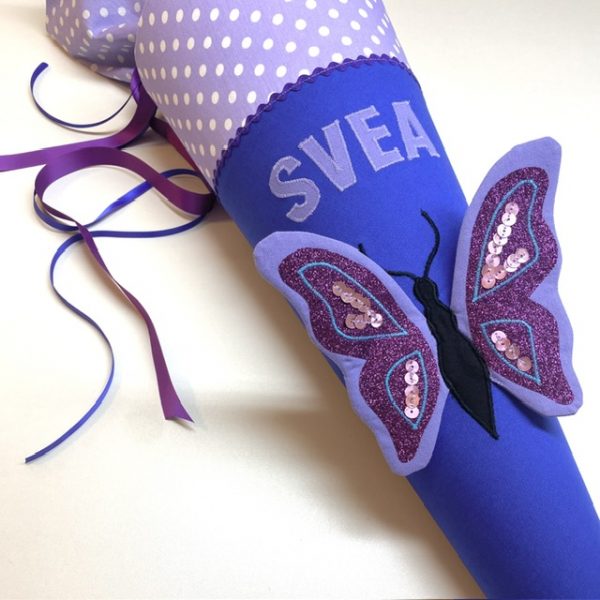Schultüten aus Stoff mit 3D Schmetterling und Pailletten