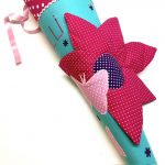 Schultüte mit 3D Blume, Schmetterlingen und Blumen