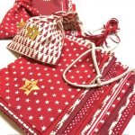 Adventskalender aus Stoff, Rot mit Gold