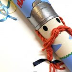 Schultüte mit Wikinger, Gallerie, silbernem Helm und roten Zöpfen, Schnurrbart