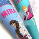 Schultüte mit Fee und Elfe, Flügeln aus Tüll, passend zum Ergobag Bärzaubernd