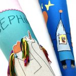 Schultüte mit Kinderzeichnung