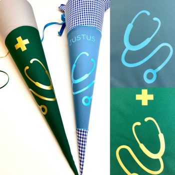 Stofftüte zum Studiumbeginn mit Stethoskop, Medizinstudium