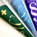 Stofftüte zum Studiumbeginn mit Stethoskop, Medizinstudium