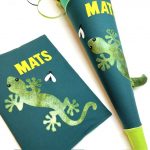 Zeugnismappe Eidechse, Gecko passend zur Schultüte