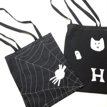 Workshop Halloween, Beutel mit Grusel Motiven, Nähkurs im Oktober
